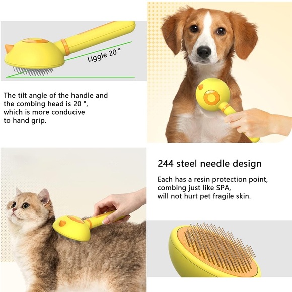 NEW Open Box Cat Brush, for Pet Massage Self Cleaning, Cat Hair Brushy - Picture 2 of 9